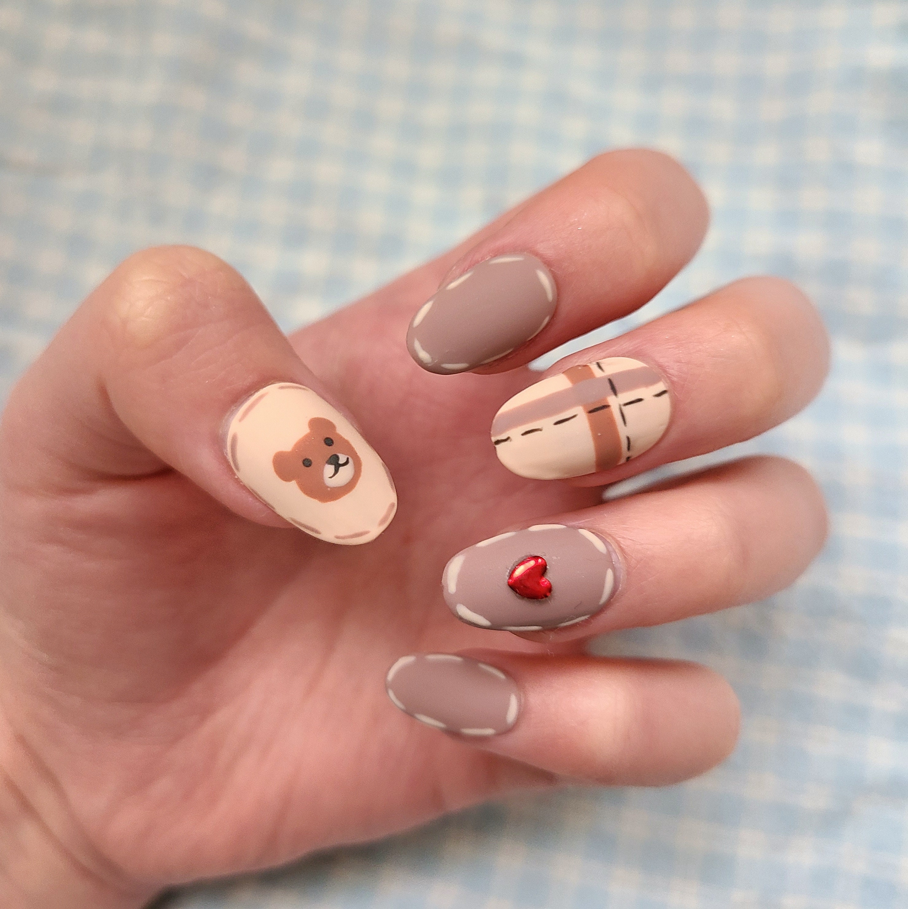 Beary Cute Press-on Nails by Sontobi Teddy Bear Nails | Etsy
