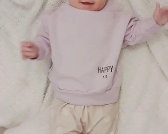 Baby sweater from size 50 also as a set with trousers children's shirt with patch baby sweatshirt different colors personalized baby gift