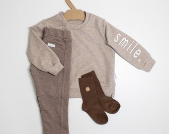 Sweater SMILE from size 74 available with treggings baby sweater children's shirt with patch baby sweatshirt various colors