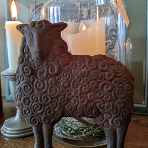 Folk Art sheep decoration, wall art, beeswax.