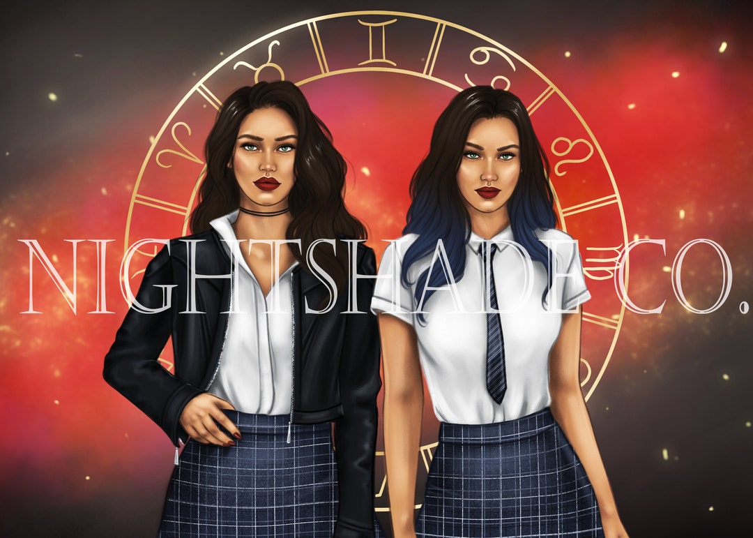 Zodiac Academy Art Prints | the Vega Twins | Darius Acrux | Lance Orion