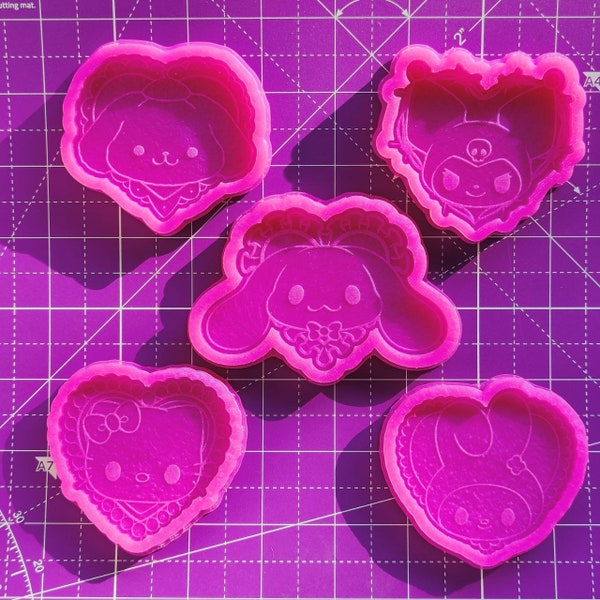 Sanri Molds - Purin Mold - Kurom Mold - Hello Kitt Mold - Cinnammorol Mold - My Melod Mold - Keychain Mold - Kawaii Character Mold - Kidcore