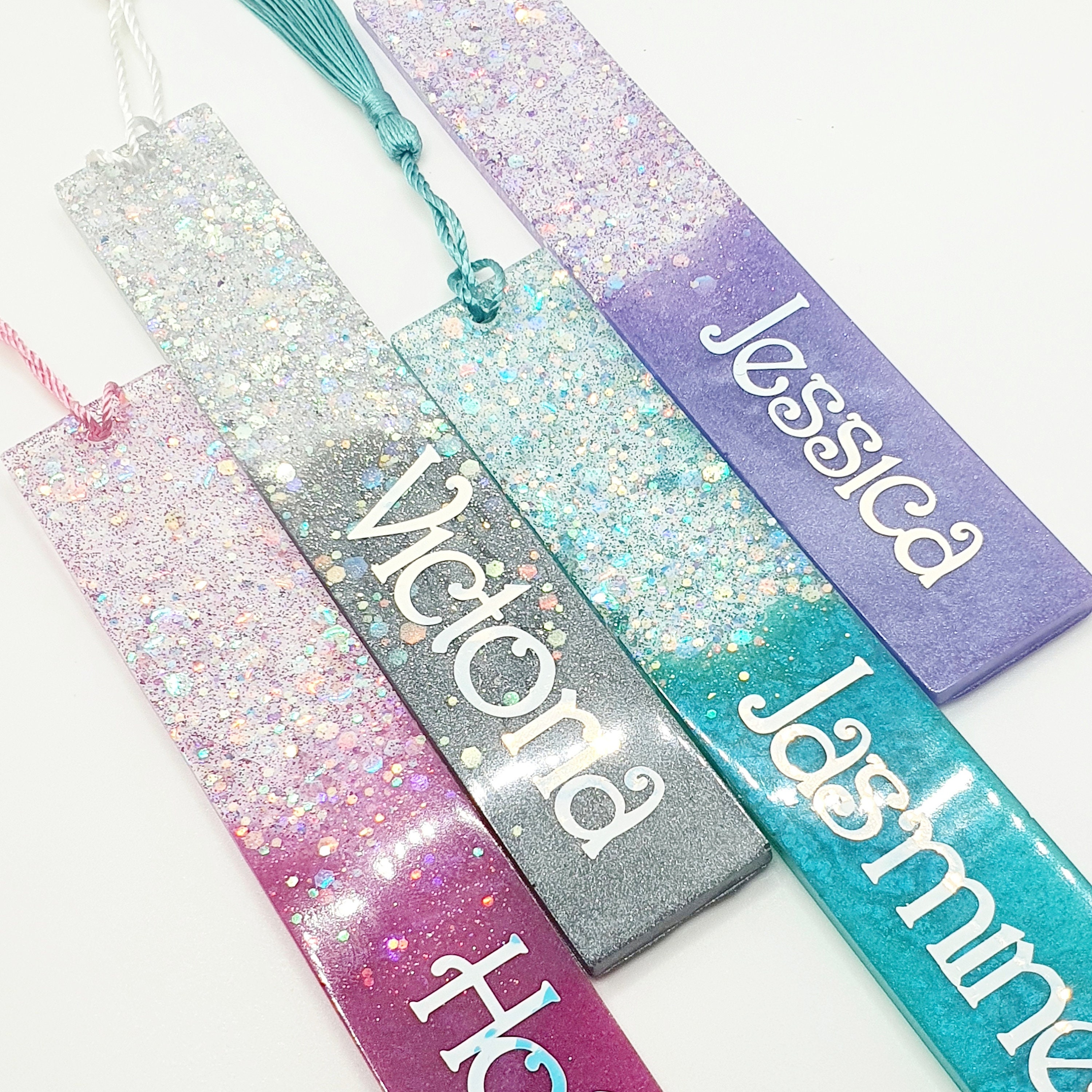 Personalised Resin Bookmark Glitter Bookmark Personalised Etsy UK