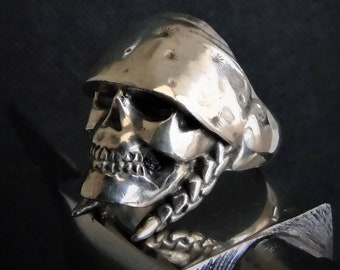 Handmade Mexican Skull Ring - Handcrafted to Perfection - Unparalleled Attention to Detail - Sterling Silver-20 grams - Latino GangsterRing