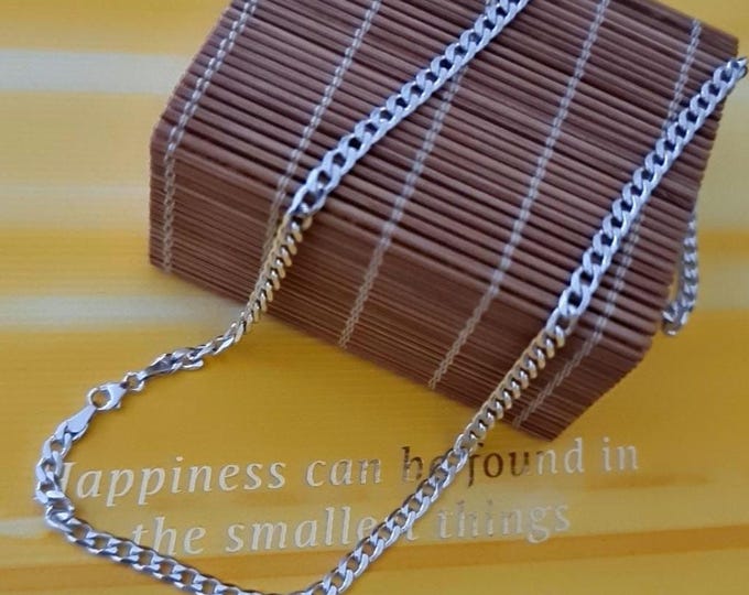Sterling Silver Chain Necklace Curb Chain and Oval Link Chain 20 Inch