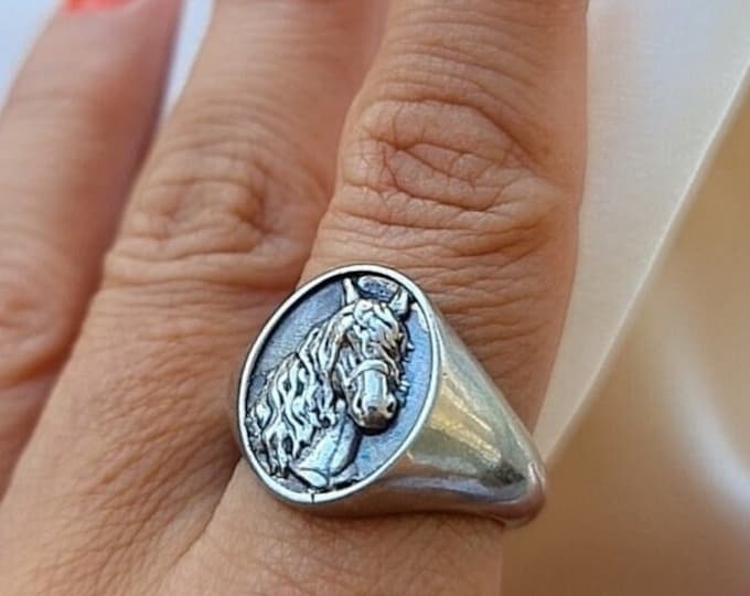 Handmade Sterling Silver Horse Ring: Western Equestrian Jewelry