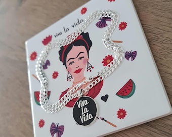 Viva la Vida Sterling Silver Pendant  Spanish phrase meaning " live life"