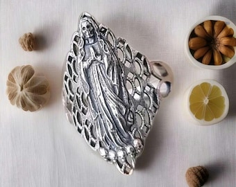 Santa Muerte Ring 925 Silver - Beautifully Crafted Santa Muerte Ring -Saint Death Ring unique pattern