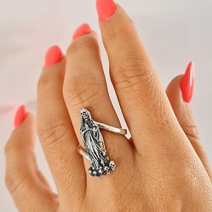Anello La Santa Muerte in argento 925 - Unico e splendidamente realizzato, simbolo della Santa Morte - Simboleggia il protettore dei morti