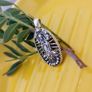 Handmade Elegantly Santa Muerte Pendant With Intricate Details - A Distinctly Crafted Necklace Embodying the Angel of Death&#39;s Mystique