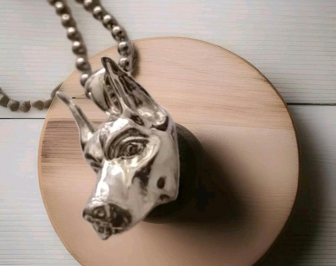 Handmade Sterling Silver Doberman Pendant: Dog Lover Statement Piece