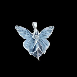 Fairy Princess charm -  Winged Fairy Fantasy  - Celestial-  FairyTale   - Handmade 925 Sterling Silver
