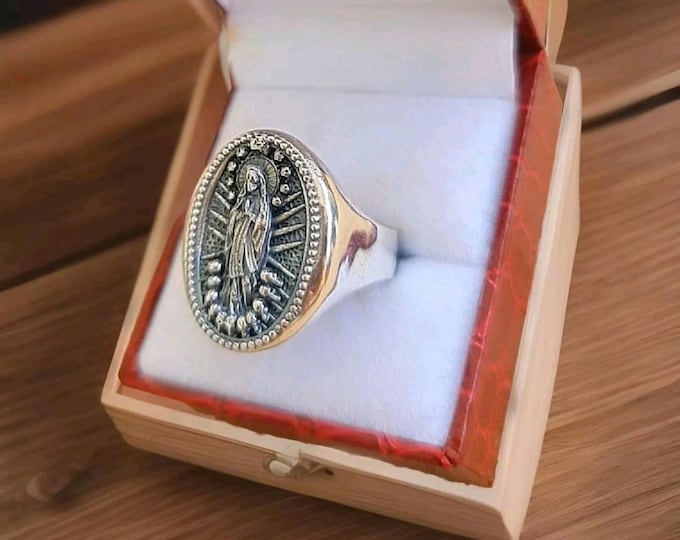 Handmade Sterling Silver Santa Muerte Ring: Gothic Mexican Jewelry