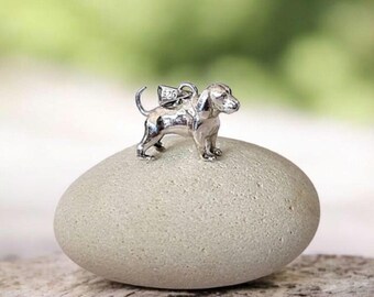 Beagle Figurine Pendant  Solid Sterling Silver –   Gift for Beagle  Lovers –Pet Memorial