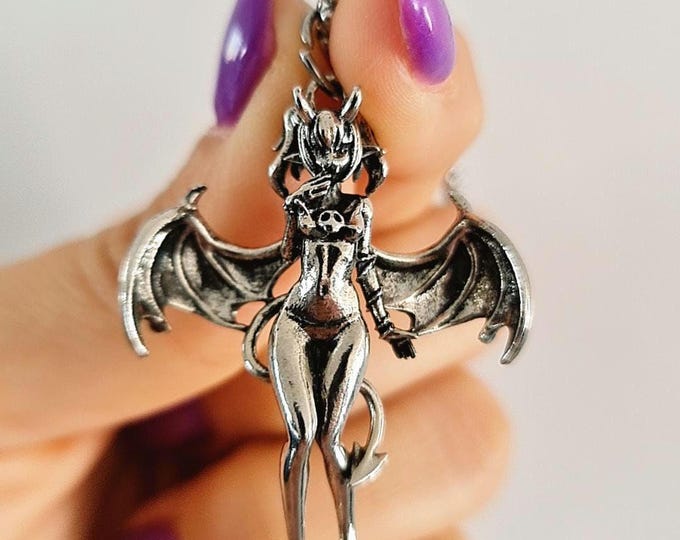 Devil Batgirl gothic  Necklace -Cosplay anime girl Batgirl-Batwoman- Batman whimsical