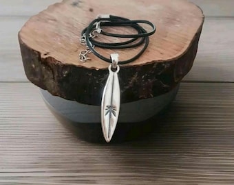 Handmade Sterling Silver Surfboard Pendant: Beach Lover Gift