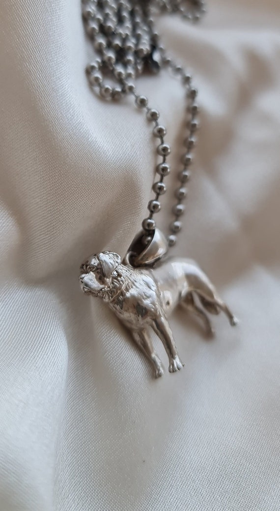 Handmade St. Bernard A Companion Silver Pendant Graceful St