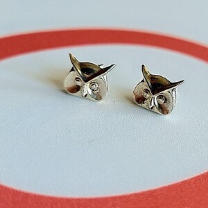 Handmade Miniature Owl Earrings - Sterling Silver Studs - Animal Jewelry for Nature Lovers - Cute Owl Studs for Women solid and sturdy
