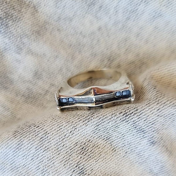 Handmade Silver Chevrolet Impala 1967 Car Ring ,Bold Chevy Impala Car Mens Ring with Classic 1967 Look - the perfect accessory for Chevy fan