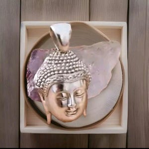 Handmade Buddha Head Pendant  - Stunning silver necklace perfect for yoga enthusiasts and those seeking spiritual balance. Yoga jewelry