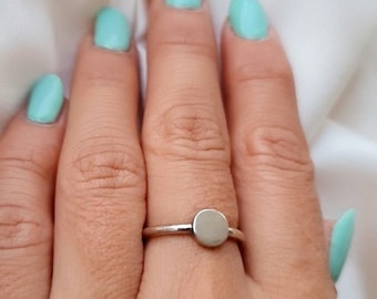 Handmade Sterling Silver Circle Ring: Minimalist Geometric Jewelry