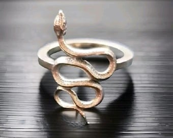 Handmade Sterling Silver Snake Ring: Ouroboros Design