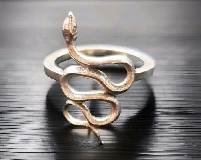 Handmade Sterling Silver Snake Ring: Ouroboros Design