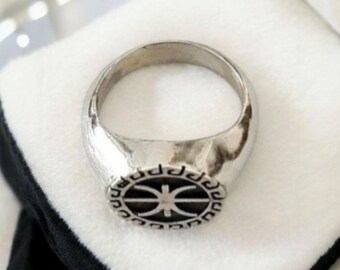 Delfic Epsilon Ring-925 Sterling Silver-Powerful Greek Symbol of Wisdom and Inspiration -