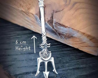 Sterling Silver Poseidon Trident Pendant - Mythical Greek Sea God