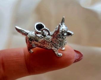 Handmade Sterling Silver Corgi Pendant: Dog Lover Gift