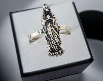 La Santa Muerte Ring - Handmade 925  Sterling Silver  - Saint Death jewelry