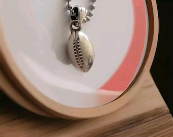 Handmade Sterling Silver Rugby Ball Pendant: Sports Gift