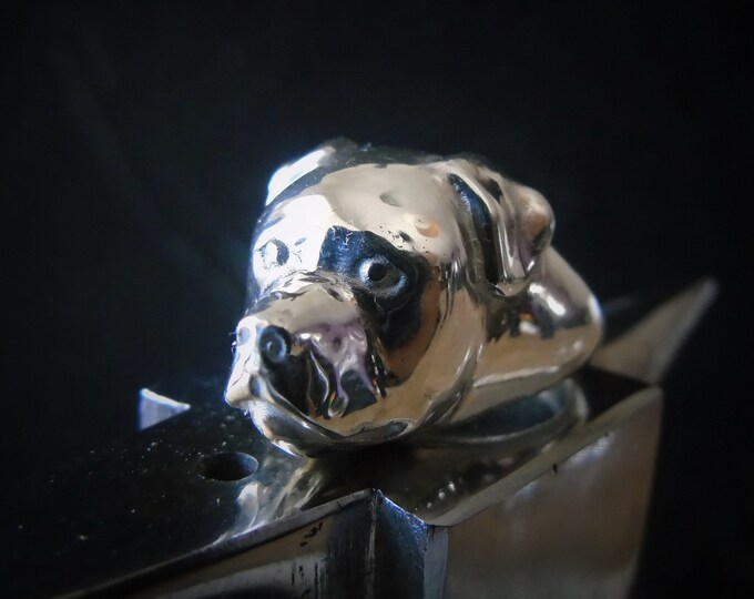 Handmade Rottweiler Ring: Detailed 925 Sterling Silver Dog Band