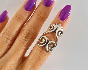 Handmade Sterling Silver Sankofa Ring: African Adinkra Jewelry