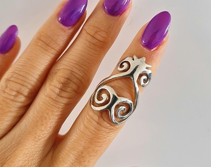 Handmade Sterling Silver Sankofa Ring: African Adinkra Jewelry