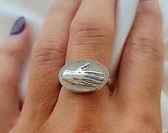 Frida Hand Ring-925 Sterling Silver Minimalistic Design - La mano- Mexico