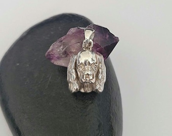English Toy Spaniel Silver Pendant – Handmade Dog Lover Jewelry, Spaniel Breed Necklace, Pet Memorial Gift, 925 Sterling Silver Charm