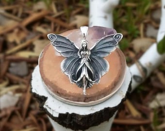 Fairy Princess charm -  Winged Fairy Fantasy  - Celestial-  FairyTale   - Handmade 925 Sterling Silver