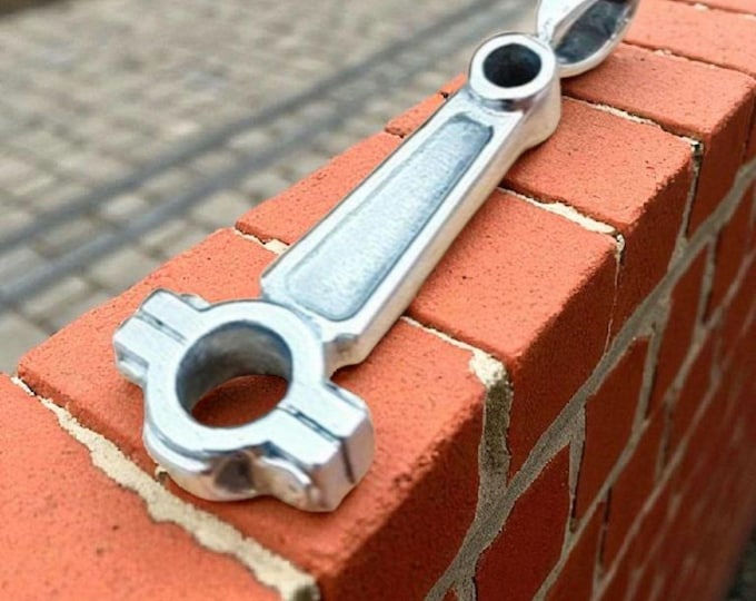 Handmade Sterling Silver Piston Rod Pendant - Gothic Biker Charm