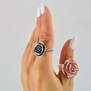 Charming Rose flowwr Ring 925 sterling silver, Rose diamond ring, Flower pattern ring rose ring,solid and sturdy,Symbol of Love, Rose Ring
