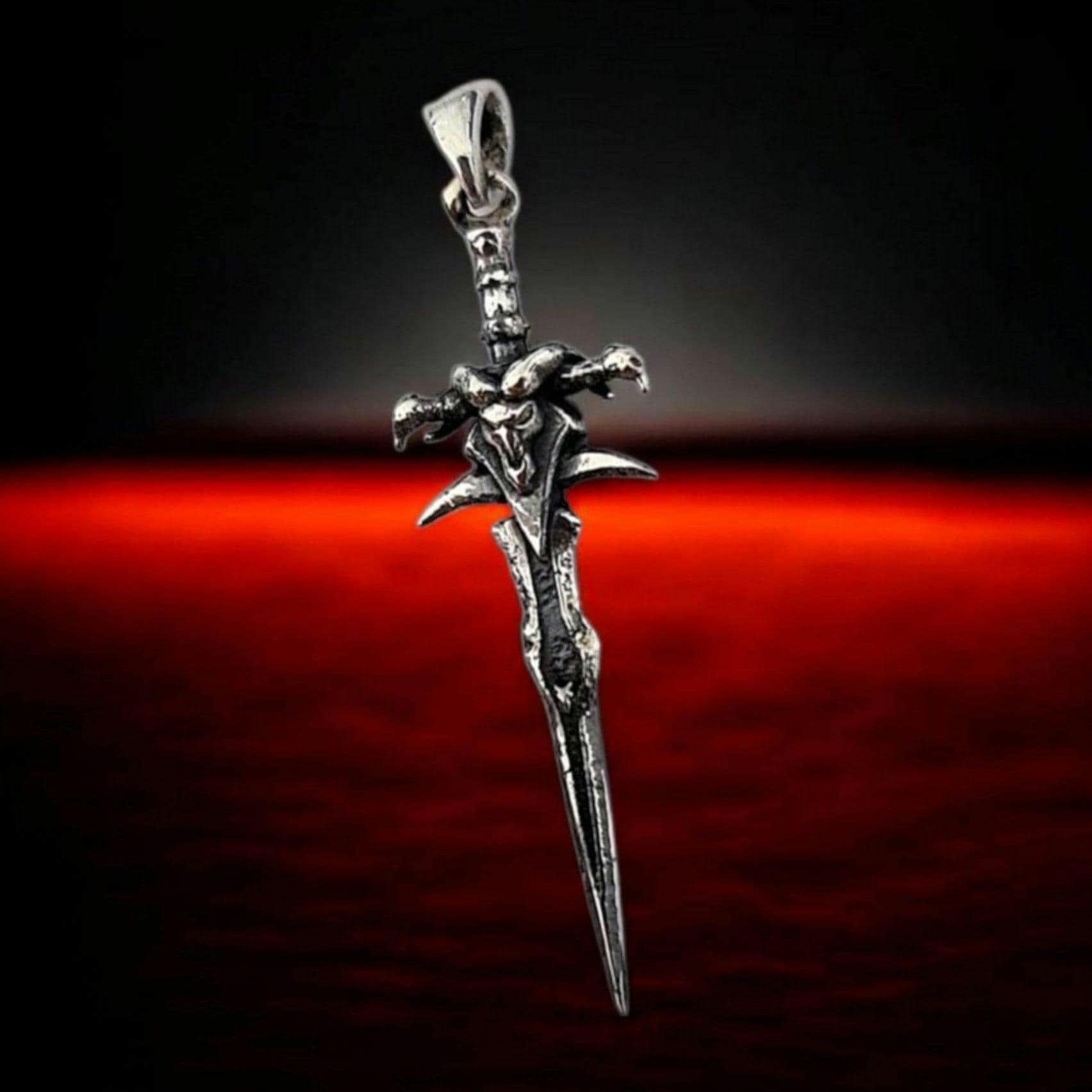 Pendentif épée D'Arthas Warcraft - En Argent 925, Création Artisanale, Neuf Avec étiquettes