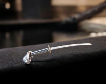 Katana Pendant Necklace: Japanese Samurai Sword - 925 Sterling Silver