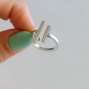 Handmade Parallel Bars Ring - Sterling Silver - Bar Ring - Plug ring - Geometric Sterling Silver Ring - Minimalistic Ring