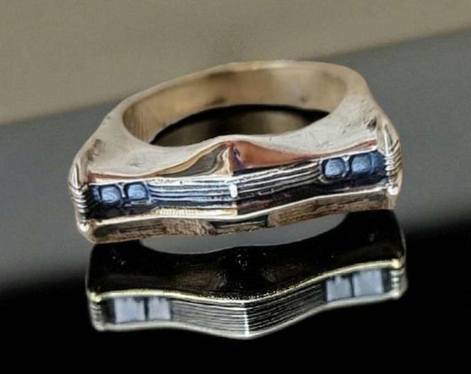 Handmade Silver 1967 Classic Car Ring: Bold Automotive Jewelry