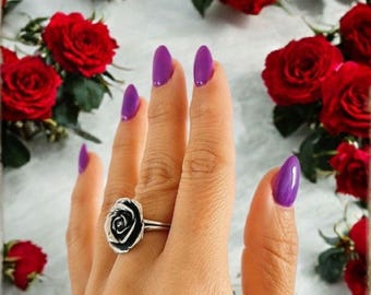 Handmade Sterling Silver Rose Ring: Floral Statement Jewelry