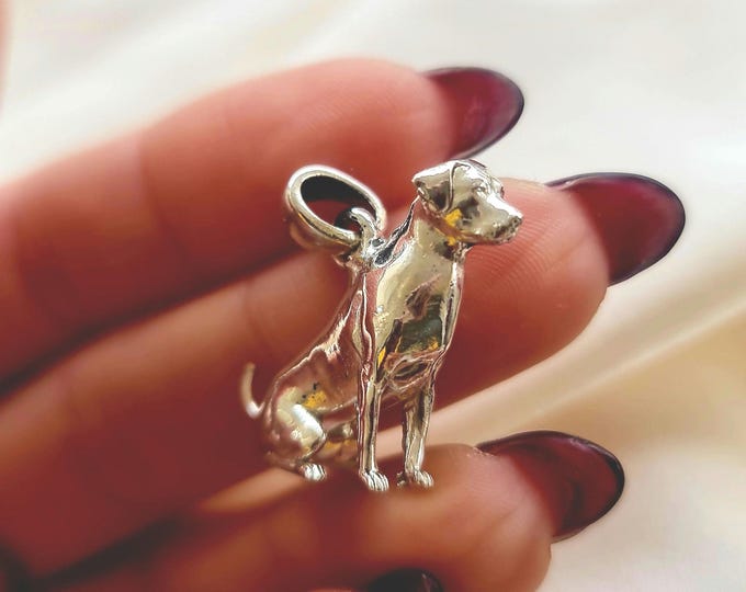 Handmade Labrador Retriever Pendant: Minimalist Sterling Silver Dog Silhouette