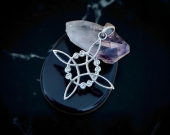 Sterling Silver Witch's Knot Pendant: Celtic Protection Charm