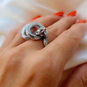 thumbnail image 2 of Empress Sterling Silver Snake Ring – Solid 925, Handmade, Nickel Free, Bulgaria 2 of 4