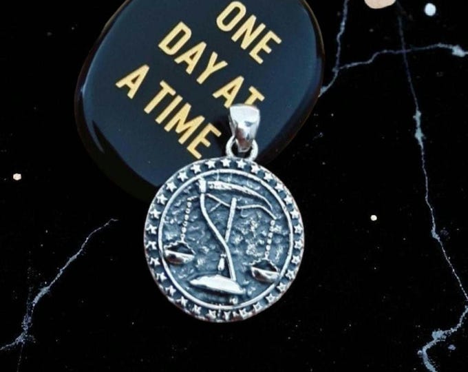 Saint Death's Balance Scale Pendant - Sterling Silver Scythe Necklace - La Santa Muerte necklace -