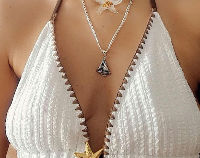 Sterling Silver Sailing Boat Pendant - Nautical Jewelry Gift